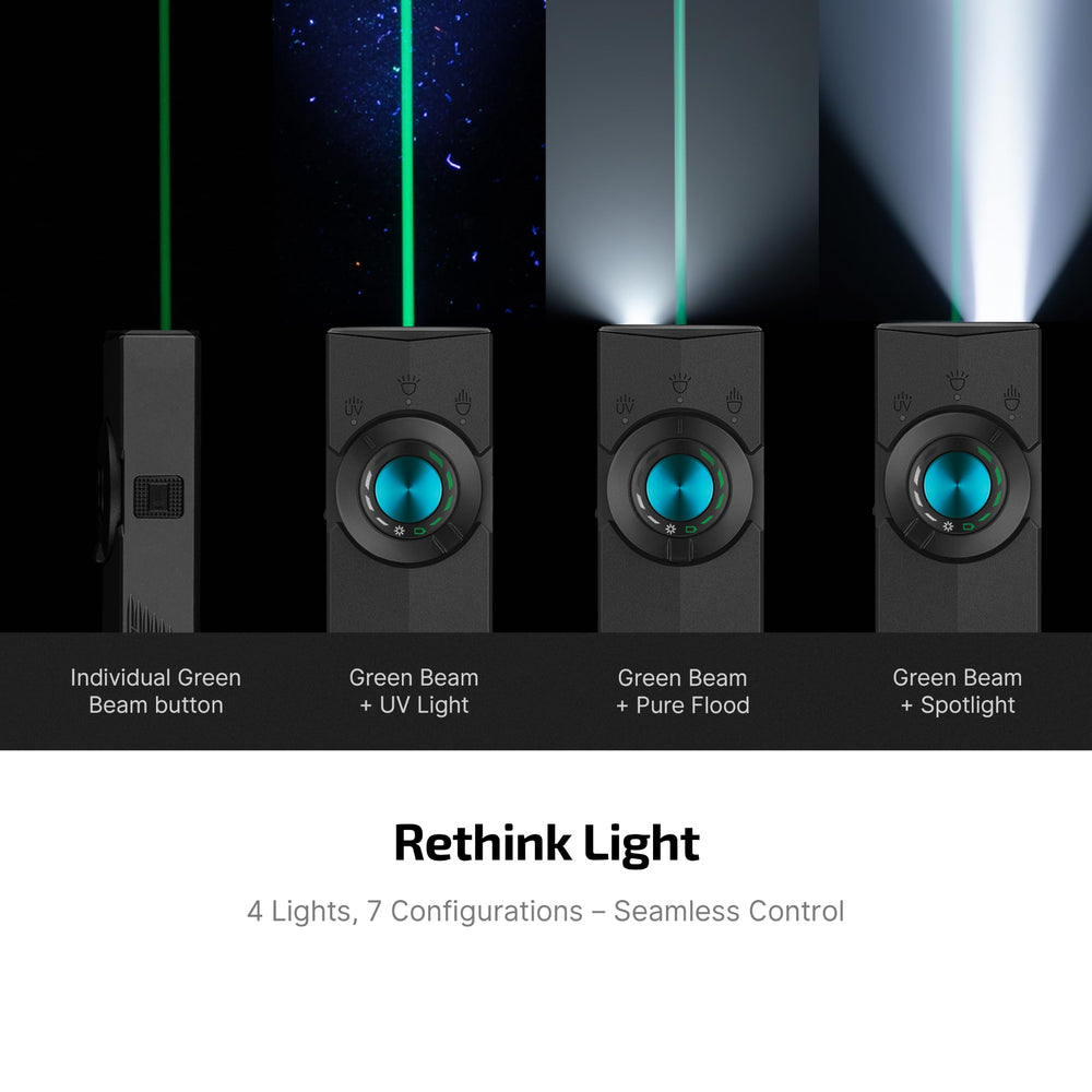 OLIGHT reflector de la ArkPro proyectando luz larga hasta 205 metros para búsqueda