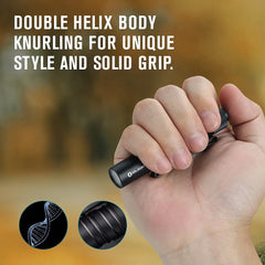 OLIGHT detalle de la textura de doble hélice para mejor agarre