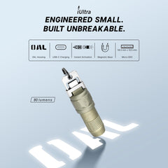 OLIGHT iUltra primer plano de la textura de O-aluminum para mayor durabilidad