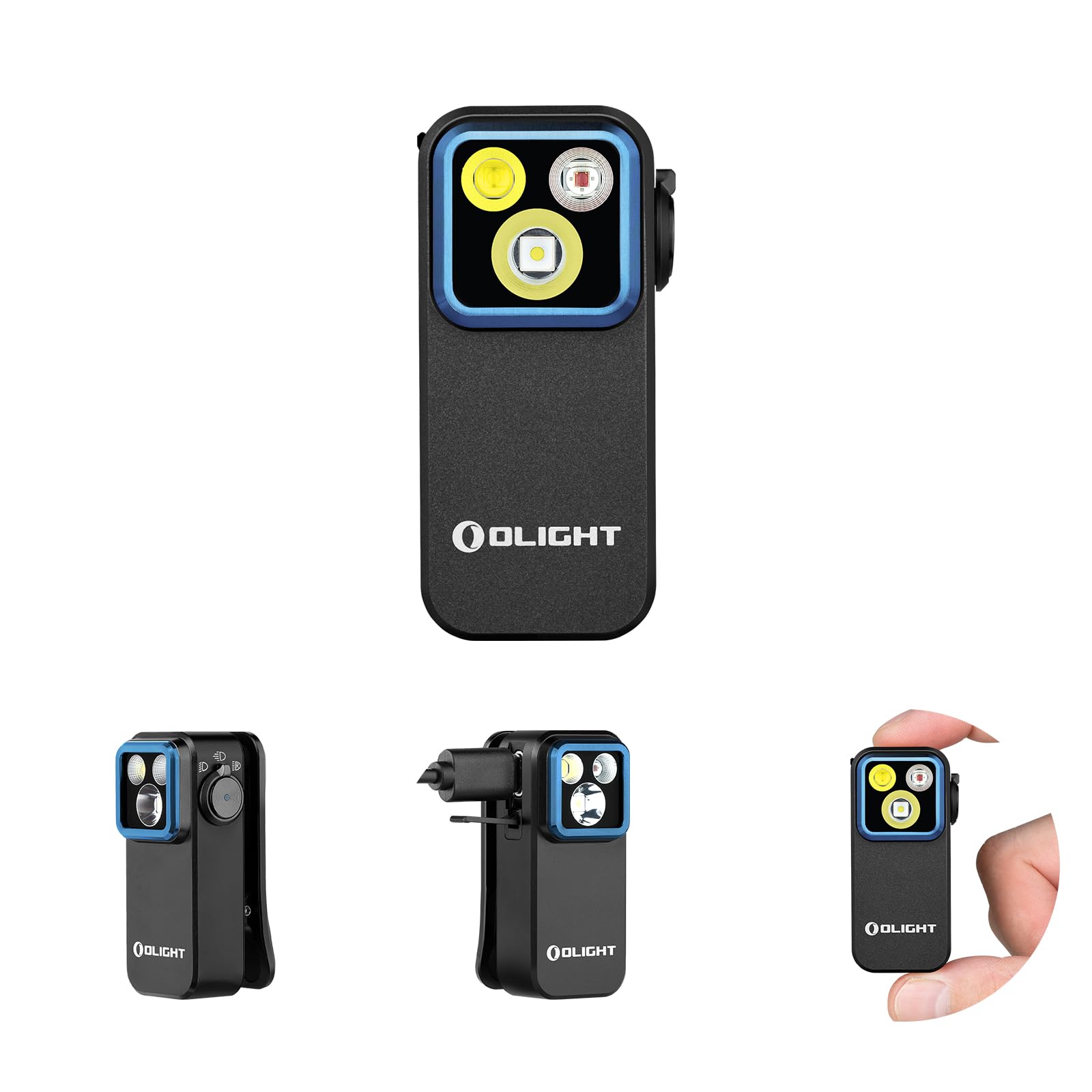 OLIGHT Oclip Pro vista frontal mostrando diseño compacto y potencia
