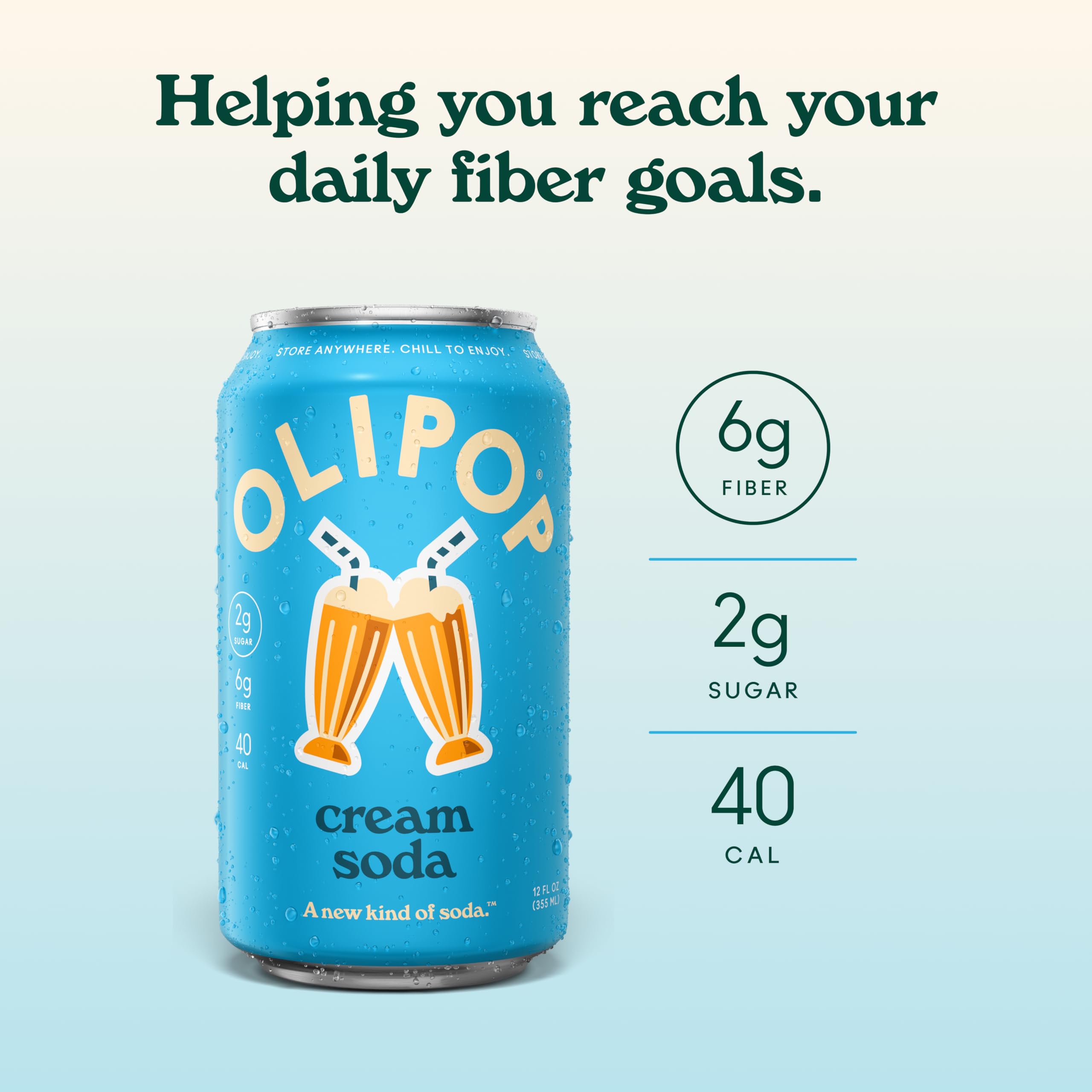 OLIPOP espuma y textura cremosa que sugiere sabor auténtico