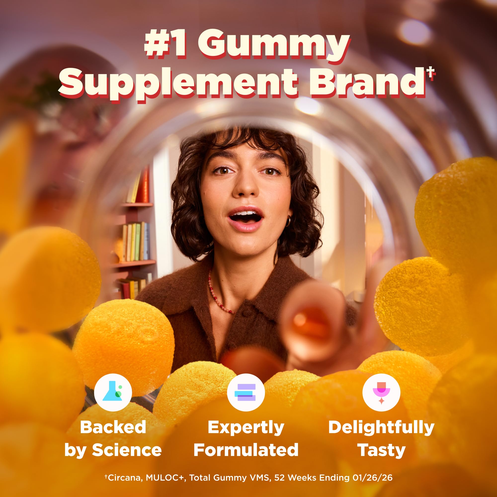 OLLY etiqueta con información nutricional y guía de dosificación clara