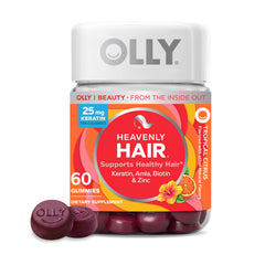 OLLY bote frontal mostrando etiqueta y beneficio cabello sano
