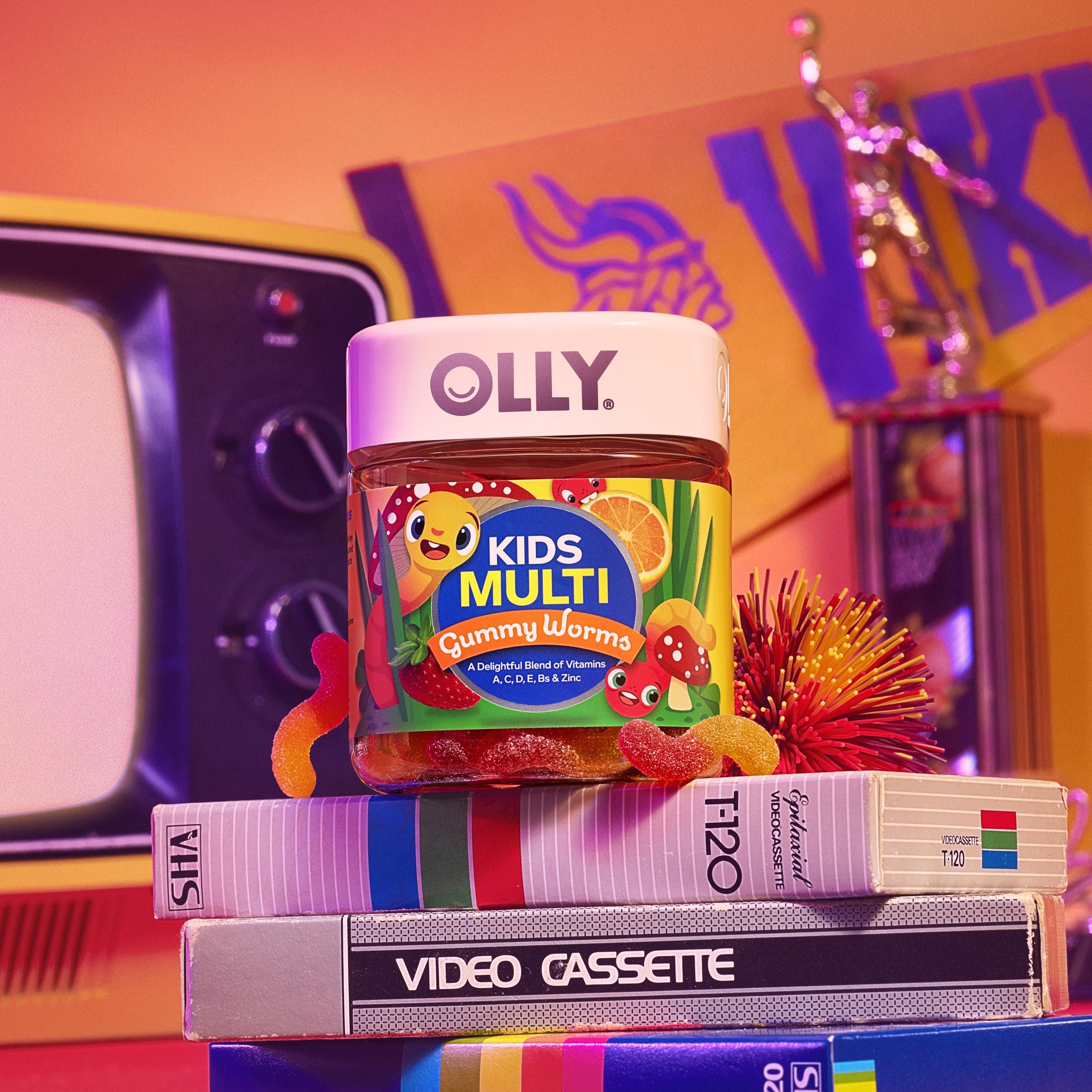 OLLY varias gomitas en plato mostrando color y cantidad por porción