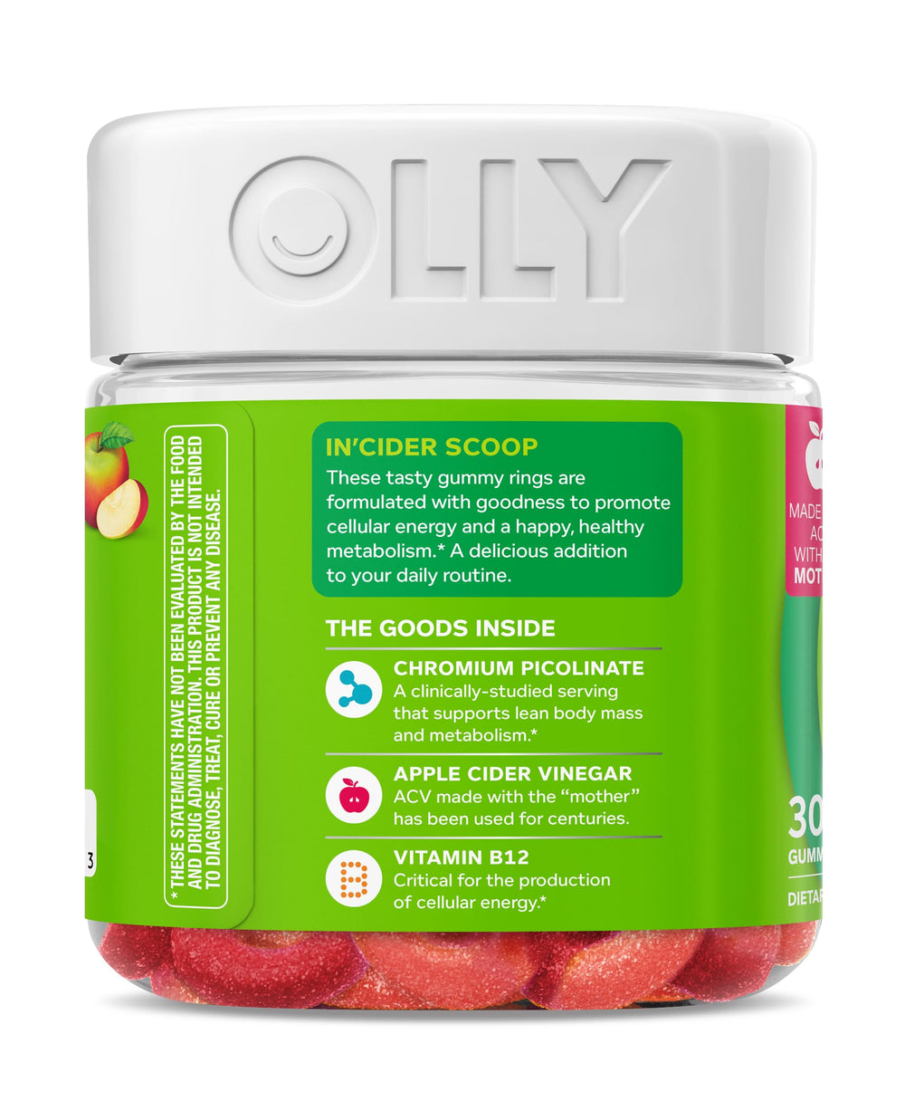 OLLY etiqueta con información nutricional legible, ayuda a revisar ingredientes
