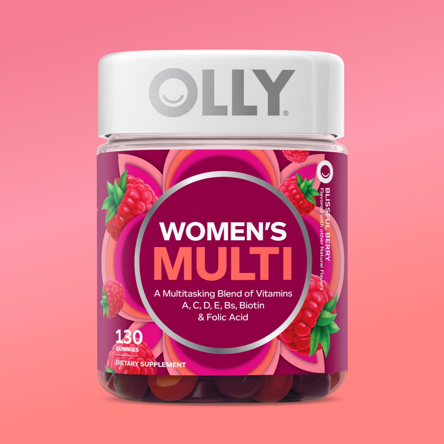 OLLY empaque Blissful Berry resaltando sabor y presentación
