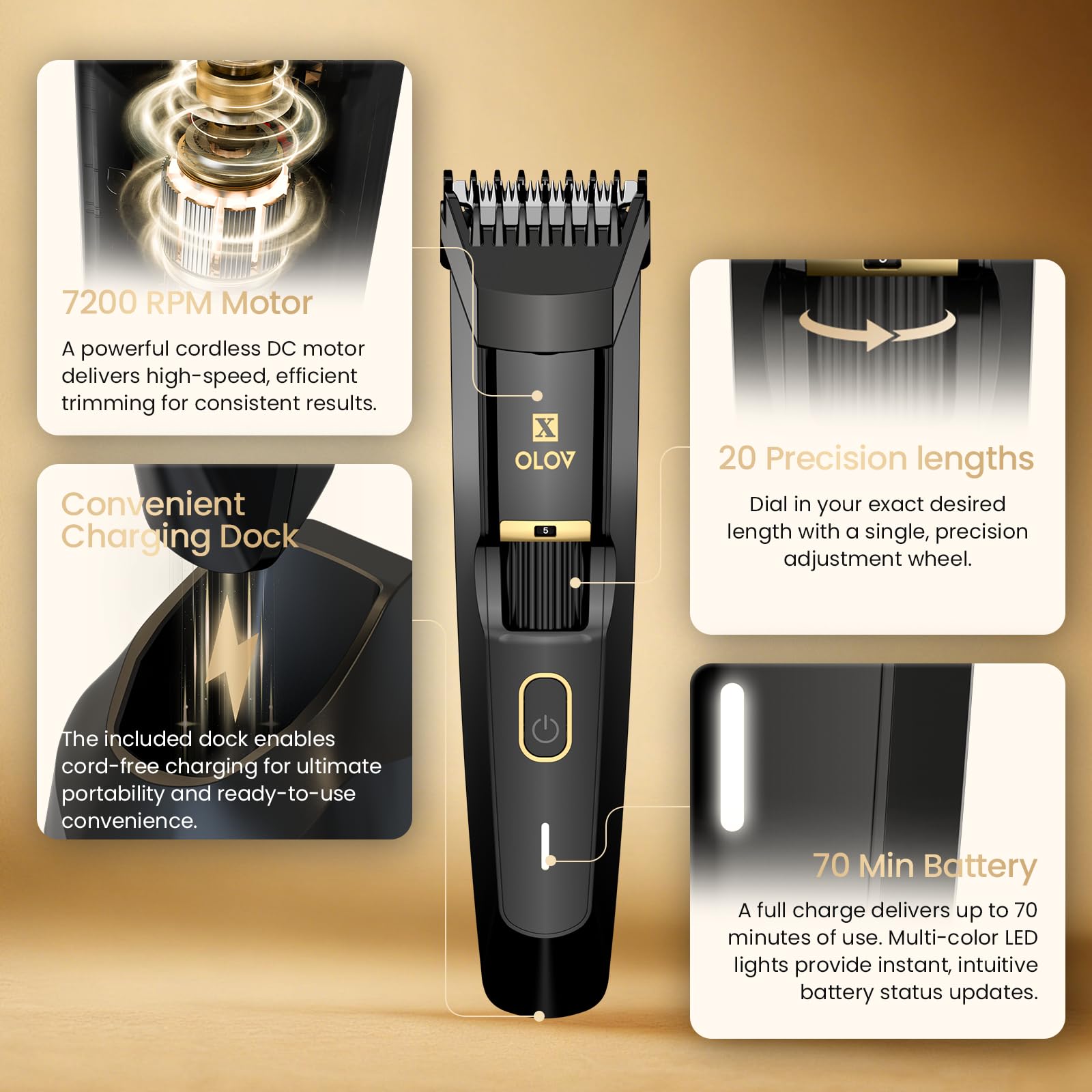 OLOV X cuchillas de acero inoxidable en primer plano para corte suave