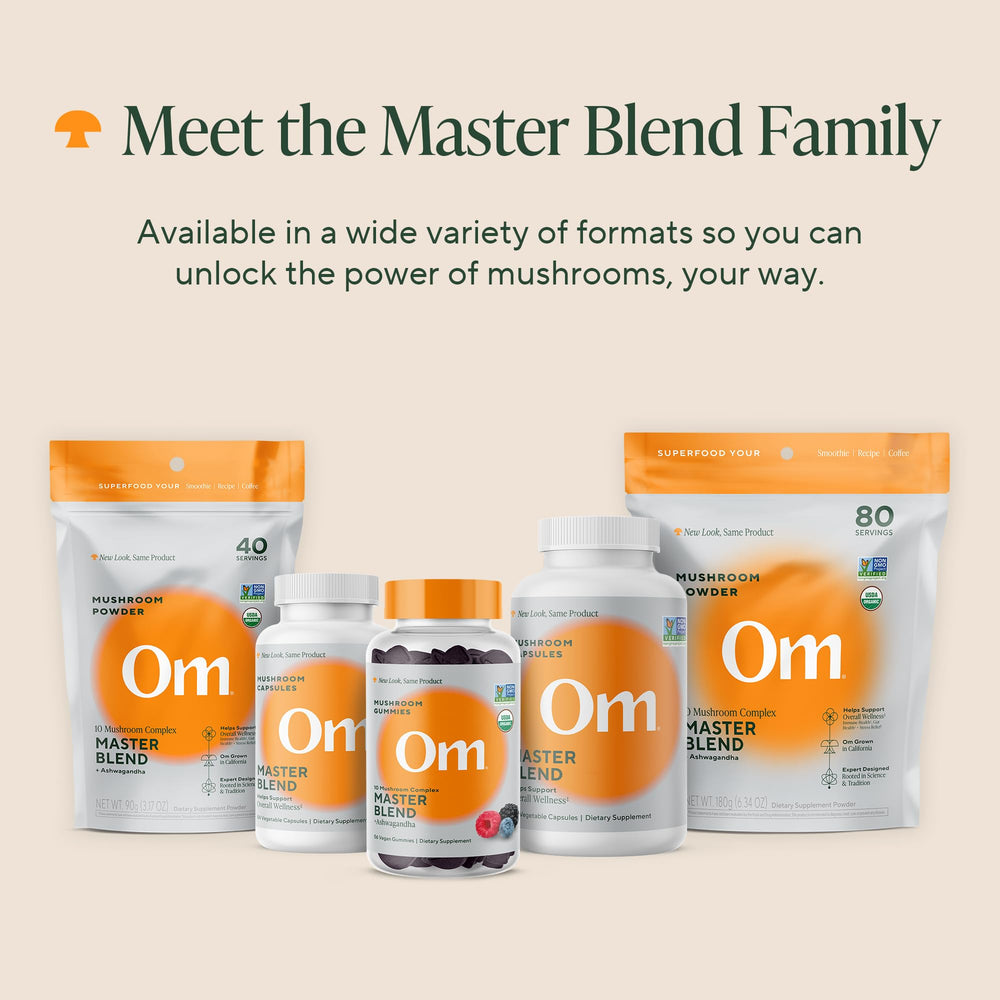 OM MUSHROOM SUPERFOOD producto en ambiente doméstico mostrando integración en rutina diaria
