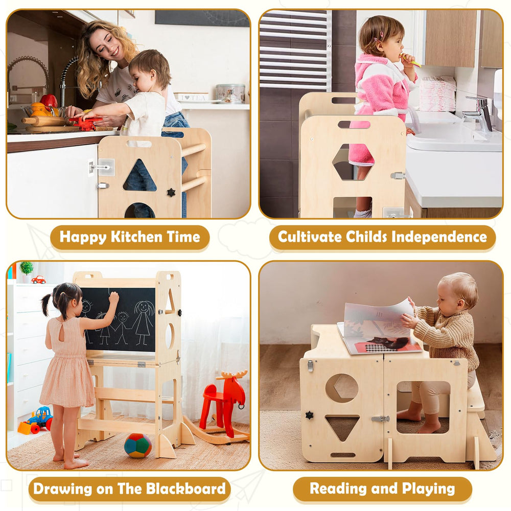 OMEW conversión a mesa y silla que maximiza uso y ahorro de espacio