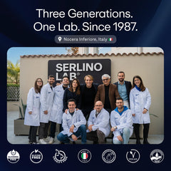 Omnis Uomo detalle de etiqueta SerlinoLab con ingredientes clave y claridad informativa