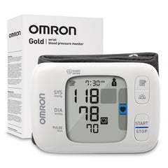 OMRON Gold vista frontal mostrando pantalla clara y resultados precisos