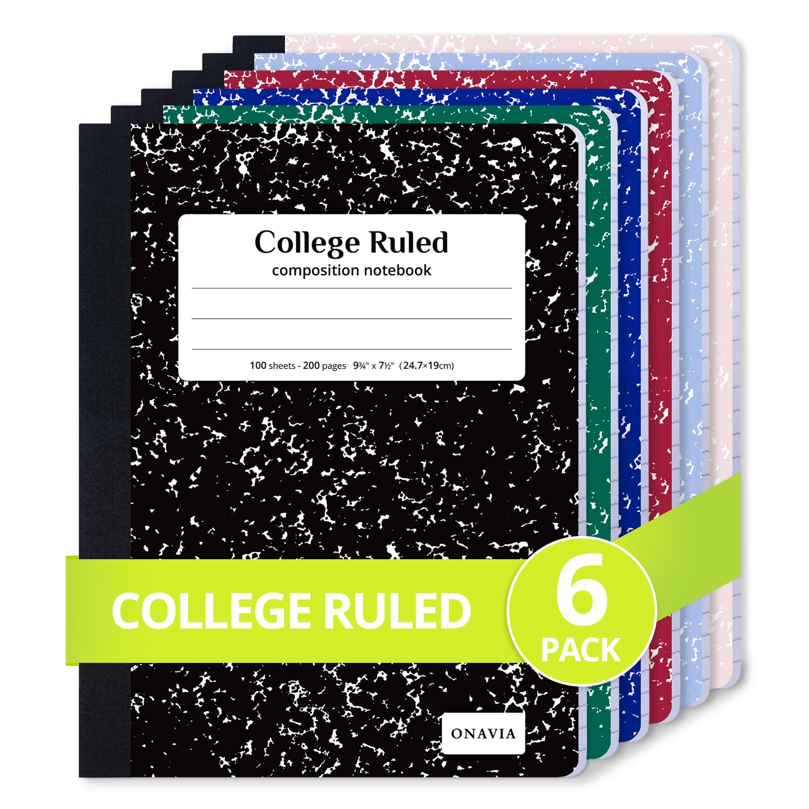 ONAVIA pack frontal de seis cuadernos coloridos para organización rápida