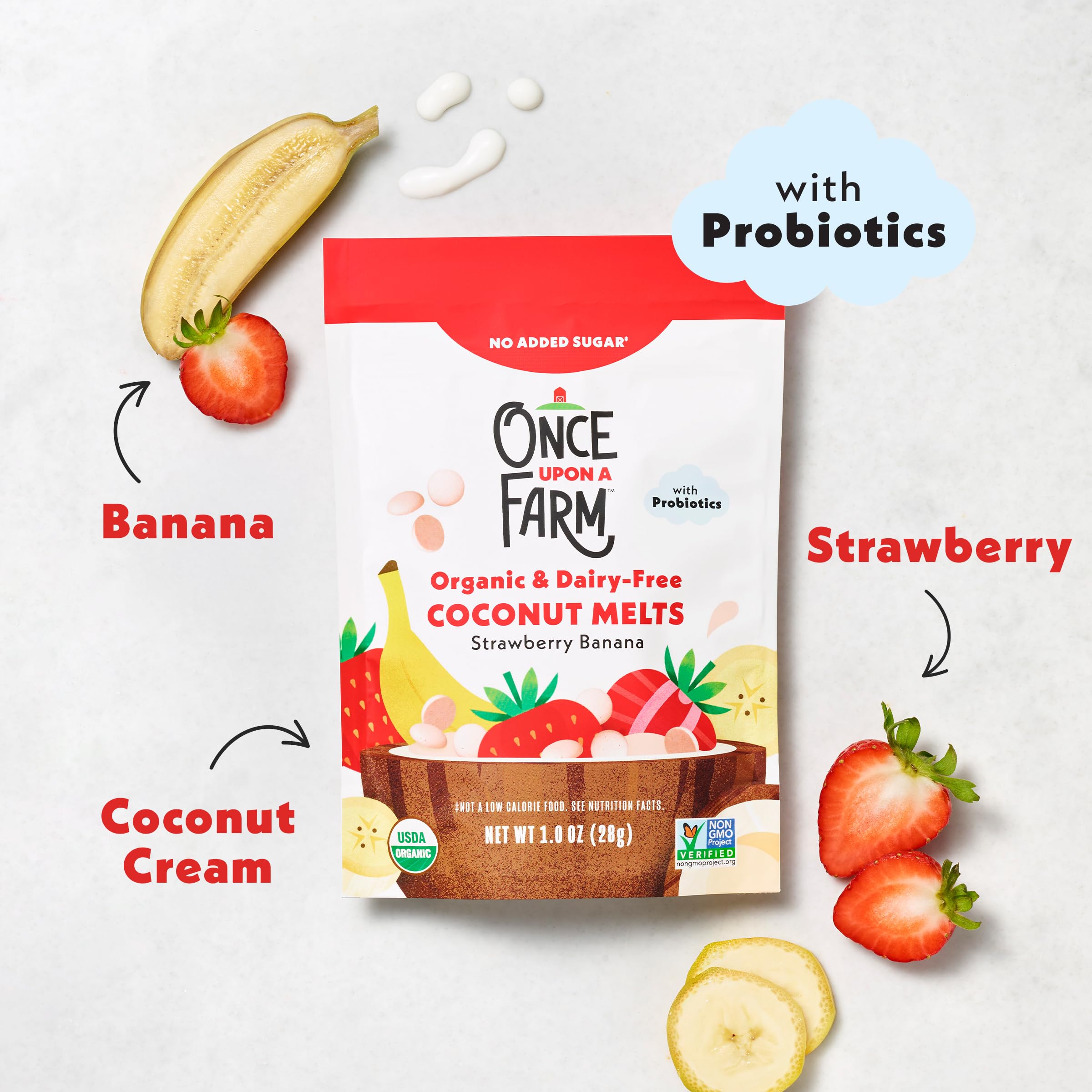 Once Upon a Farm textura de melts de coco que se derriten al tacto