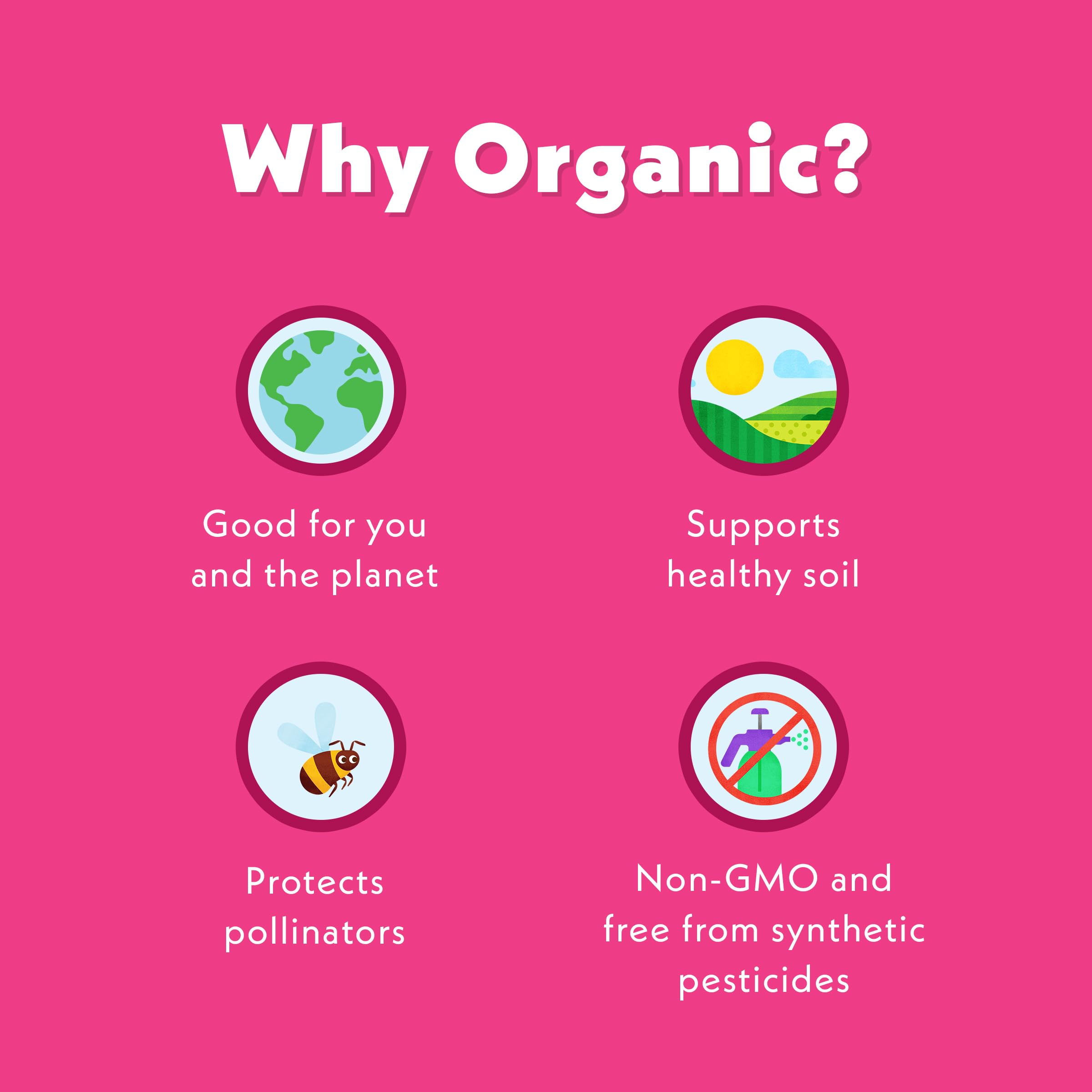 Once Upon a Farm etiqueta con ingredientes simples y Non-GMO