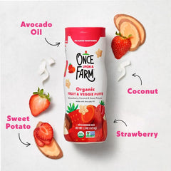 Once Upon a Farm textura de puffs de sorgo, crujiente y ligera