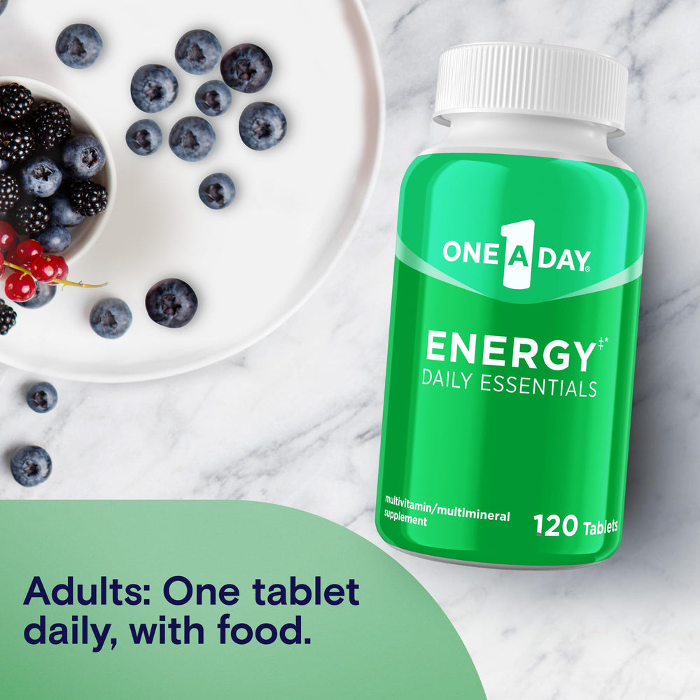 One A Day etiqueta nutricional en detalle mostrando vitaminas clave