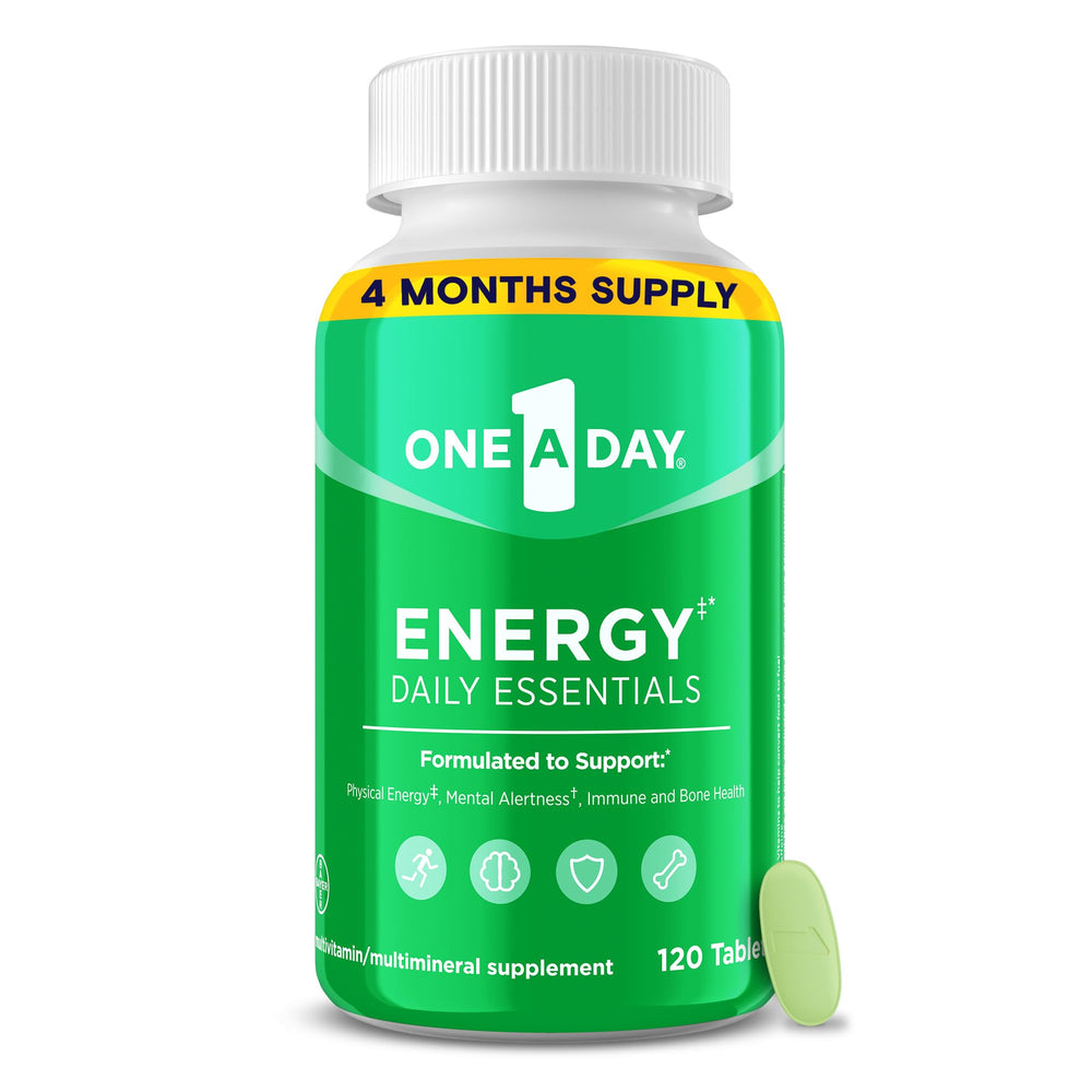 One A Day frente del empaque mostrando la caja y el beneficio de energía