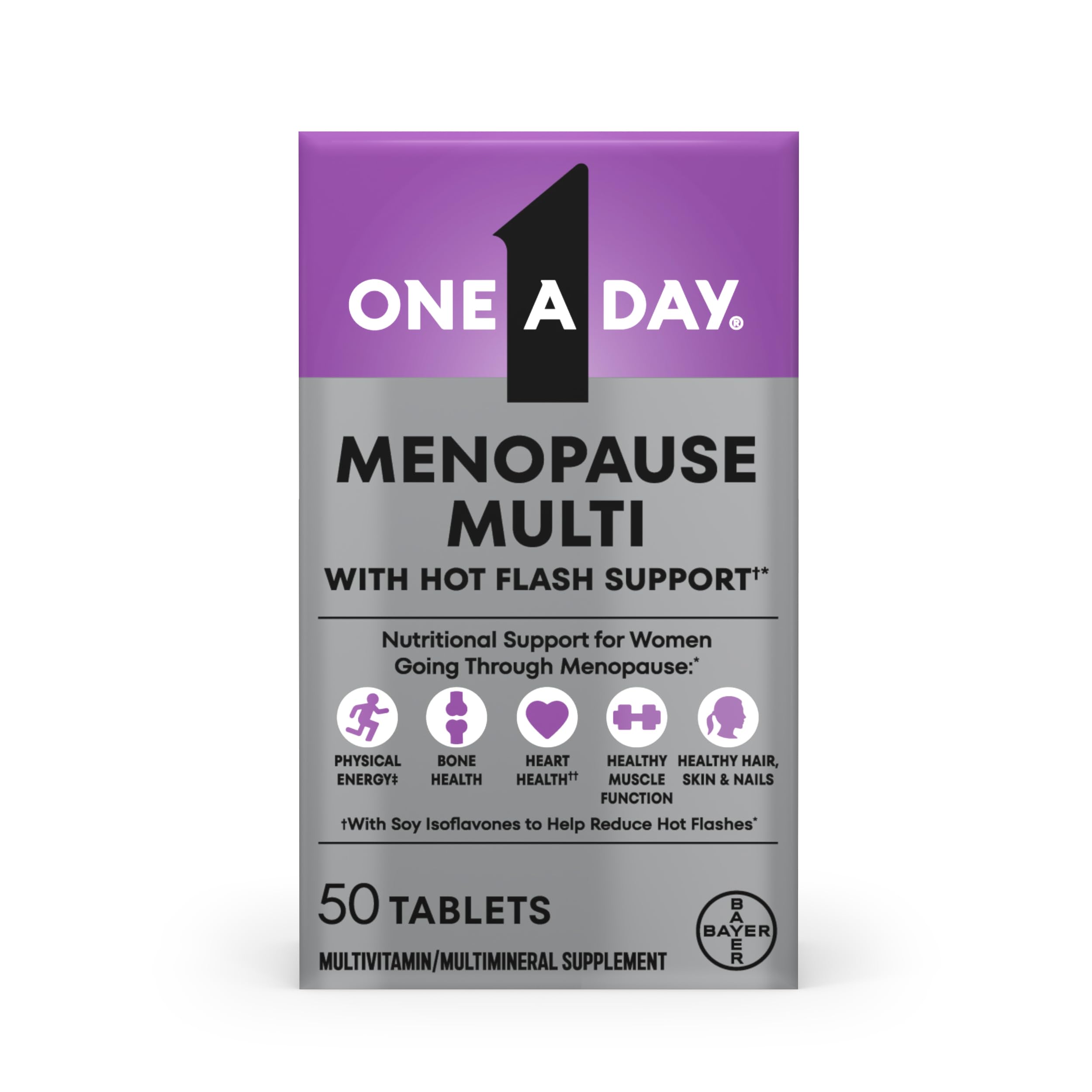 One A Day paquete frontal mostrando tableta y beneficios claramente
