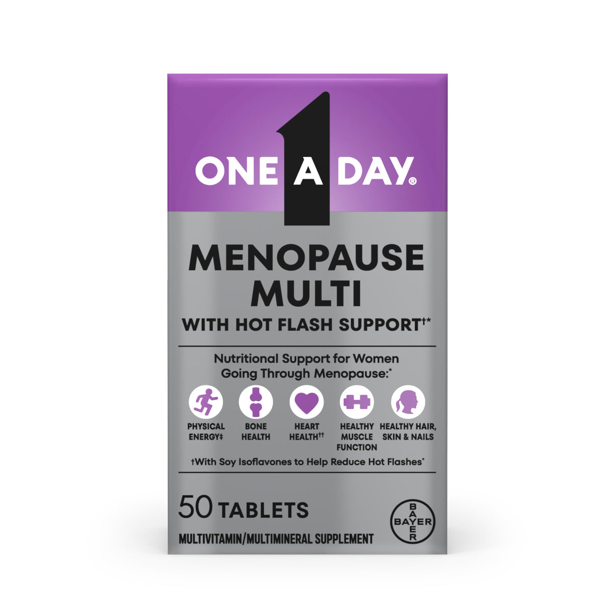 One A Day paquete frontal mostrando tableta y beneficios claramente