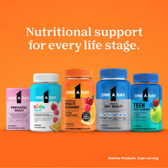 One A Day etiqueta de ingredientes con lista de vitaminas y minerales