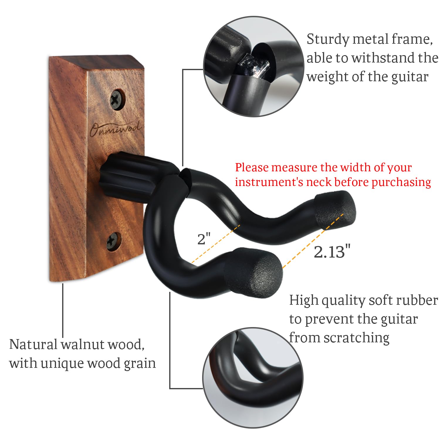 Onmiwod comparación de tamaño con guitarra para ver separación de pared