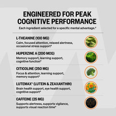 ONNIT closeup de cápsula Alpha BRAIN Black Label destacando calidad y pureza