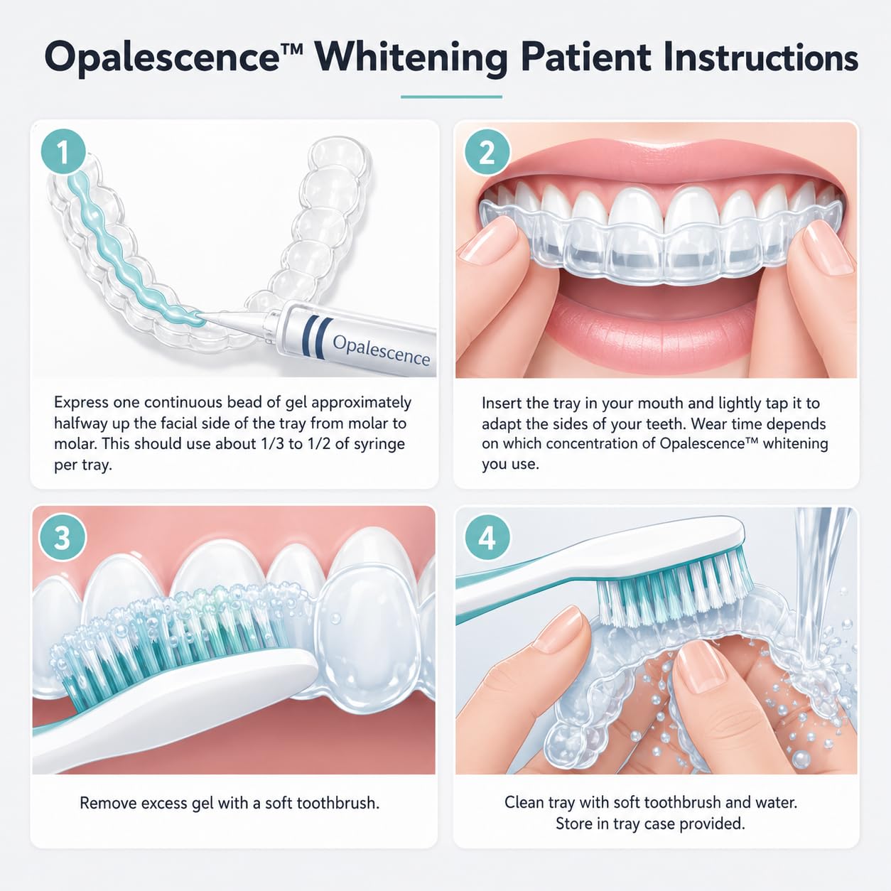 Opalescence etiqueta con ingredientes como carbamida peróxido y nitrato de potasio