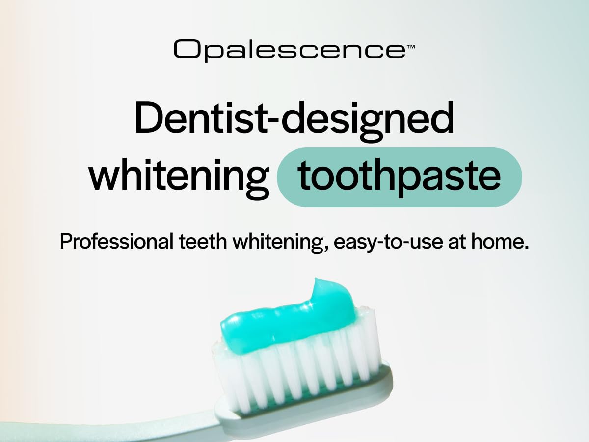 Opalescence ingredientes clave mostrados para blanqueamiento y cuidado dental