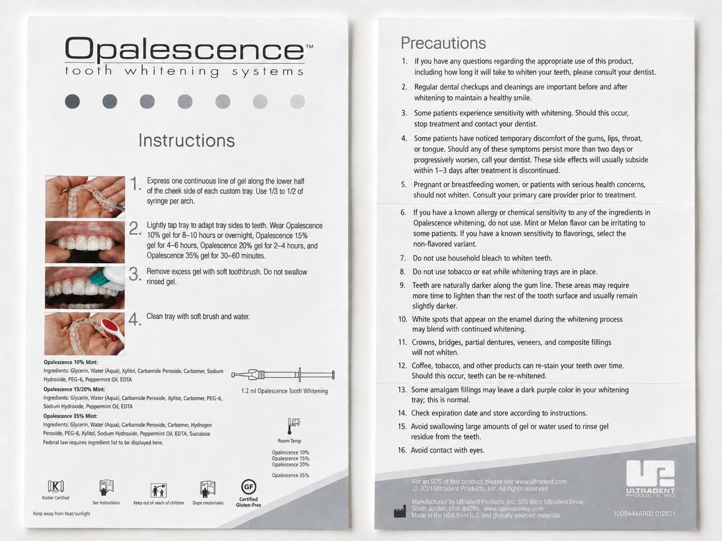 Opalescence paquete con cuatro jeringas listo para recarga y continuidad del tratamiento