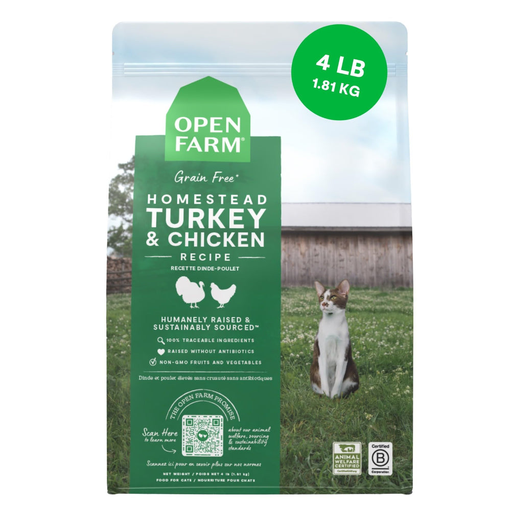 Open Farm frente del empaque mostrando marca y variedad, confianza y transparencia.