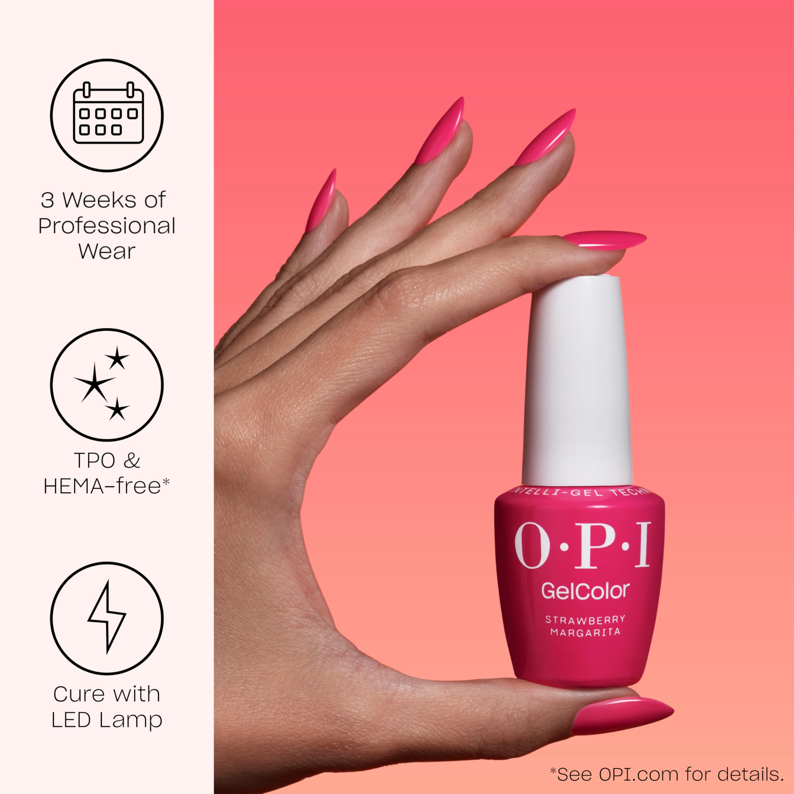 OPI muestra de textura del gel para apreciar pigmentación rica y autinvelado