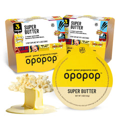 OPOPOP empaque frontal Super Butter mostrando diseño y beneficios