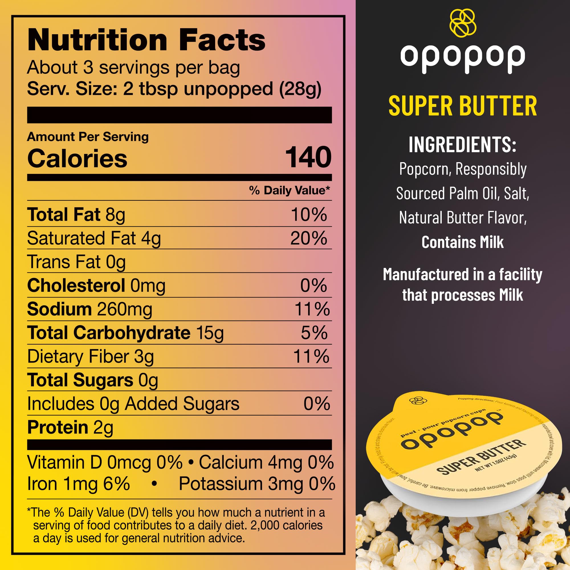 OPOPOP palomitas Super Butter primer plano muestra textura crujiente