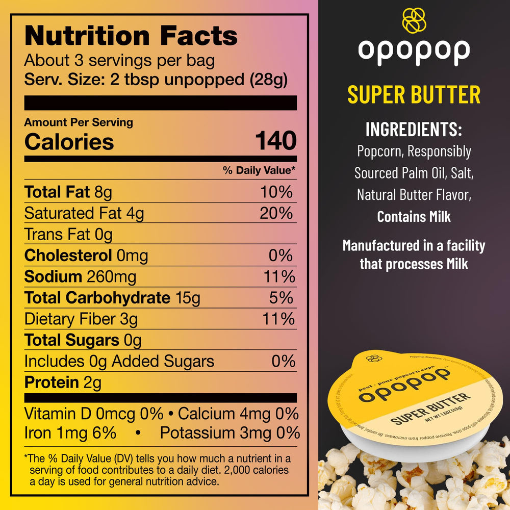 OPOPOP palomitas Super Butter primer plano muestra textura crujiente