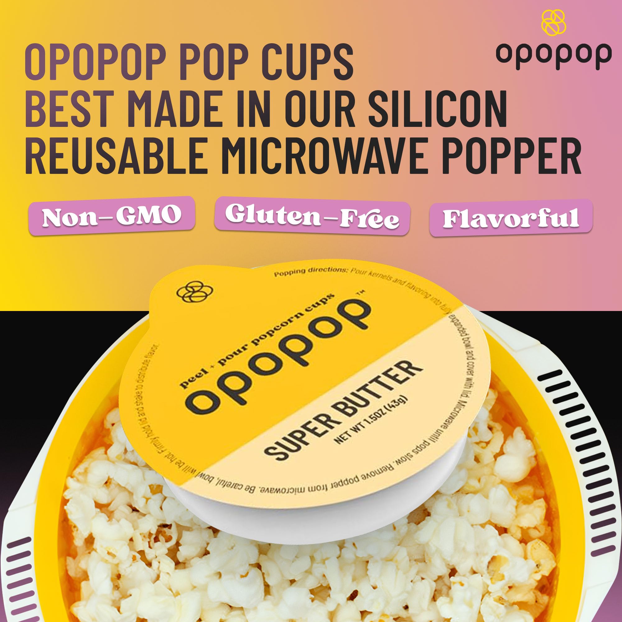 OPOPOP porción servida en tazón listA para compartir y disfrutar