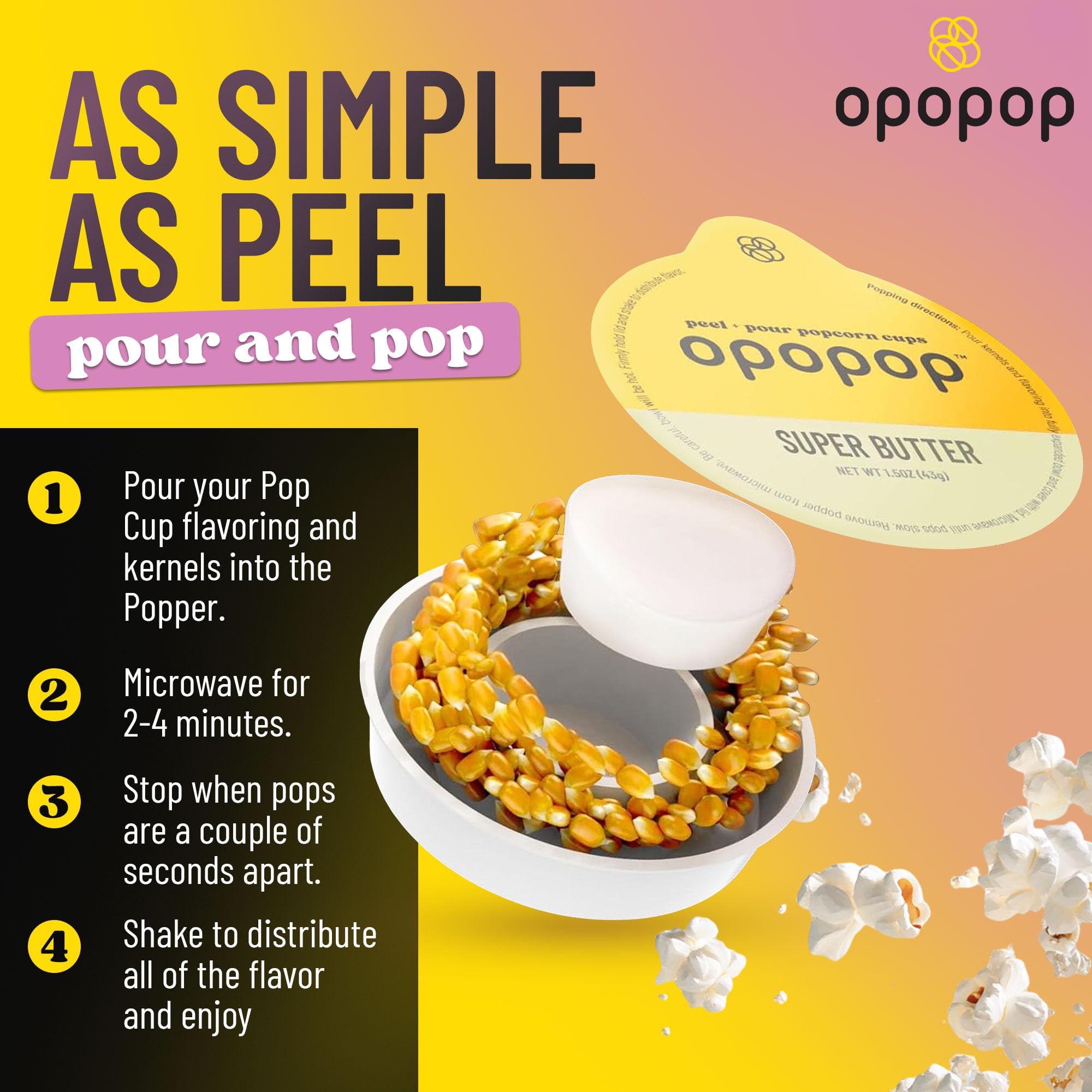 OPOPOP taza lista para microondas preparada para calentar rápidamente