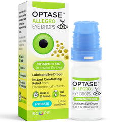 Optase Allegro vista frontal del frasco que muestra presentación compacta y práctica