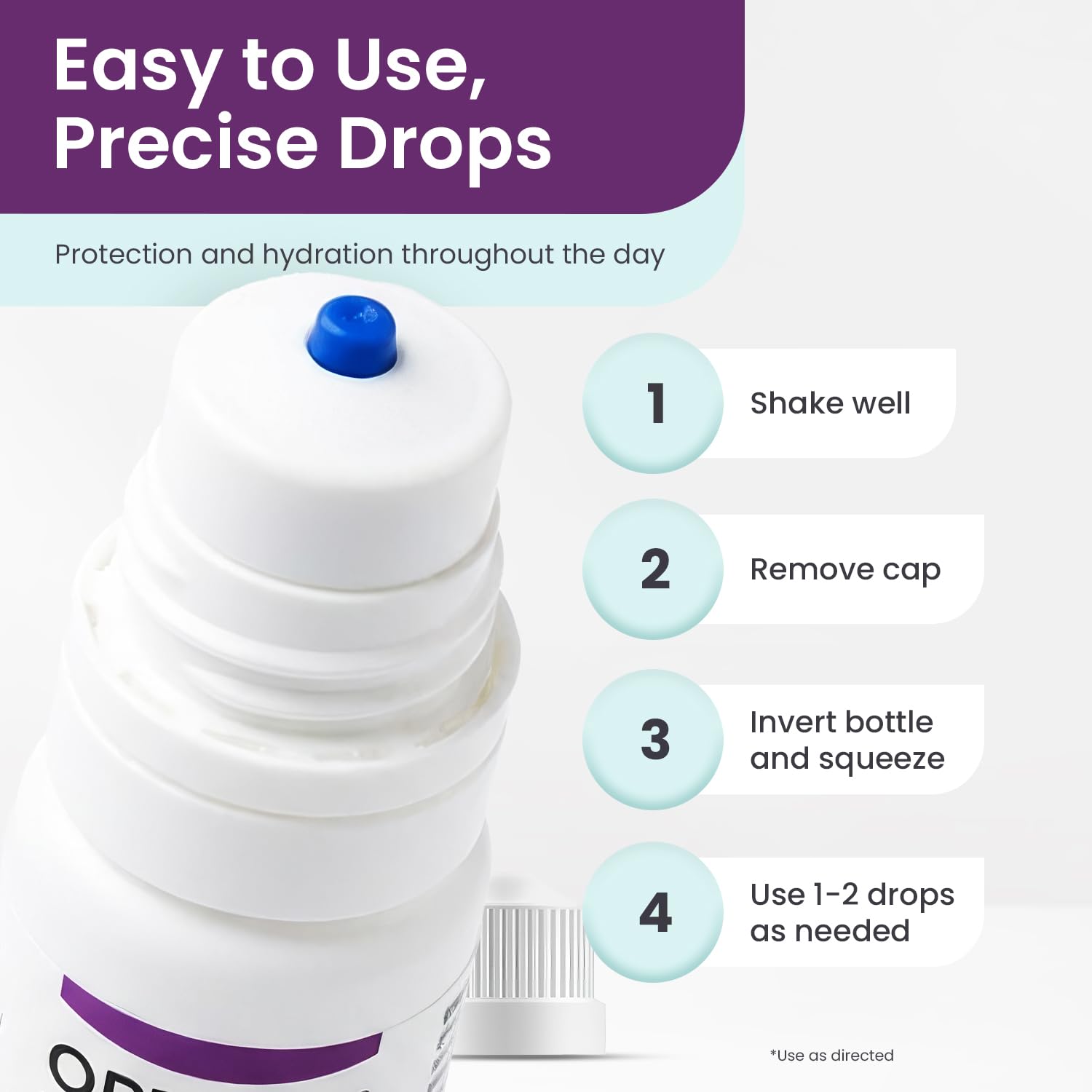 Optase being applied over contact lens showing comfort restoration for lens wearers