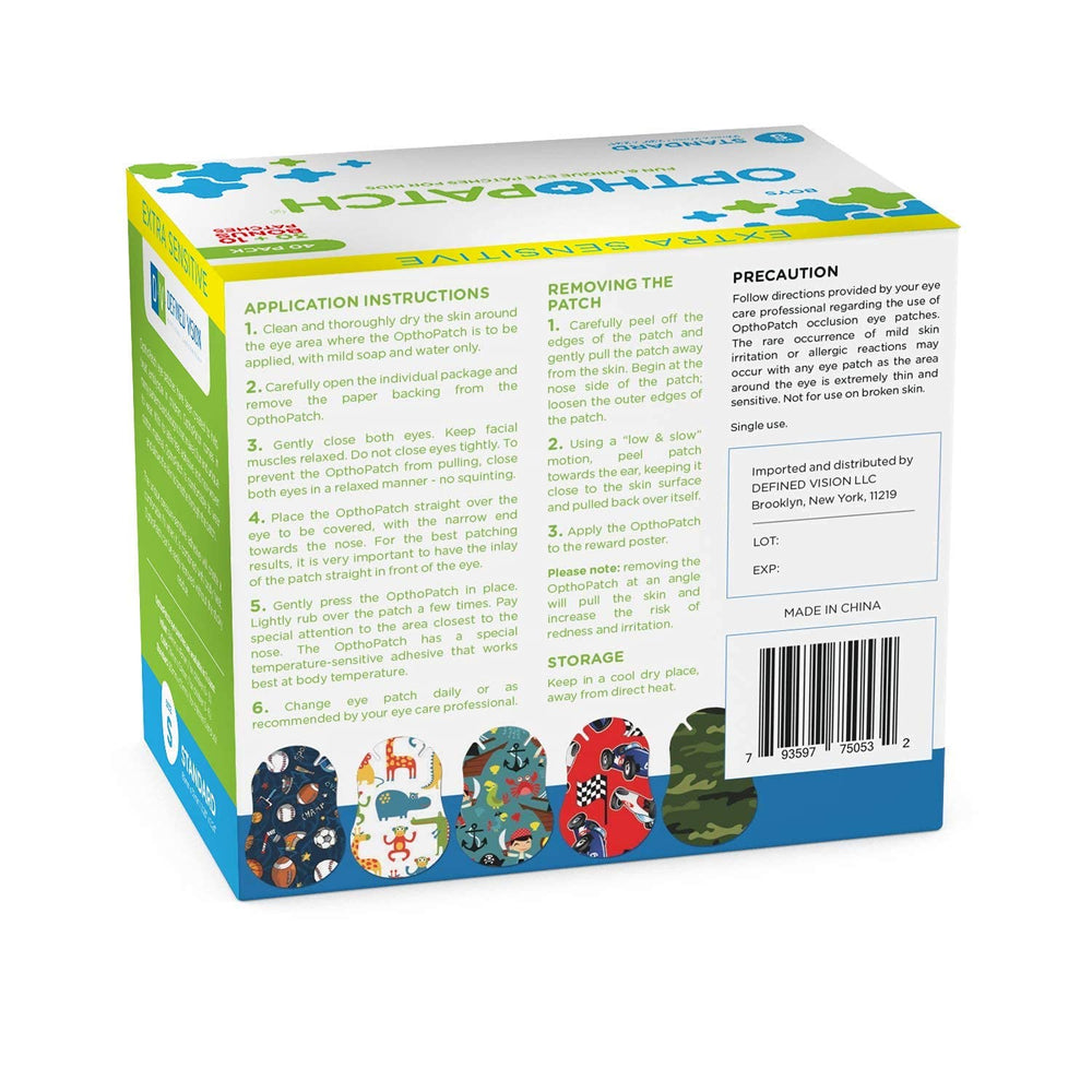 OPTHOPATCH diseño infantil con patrón atractivo para aceptación infantil
