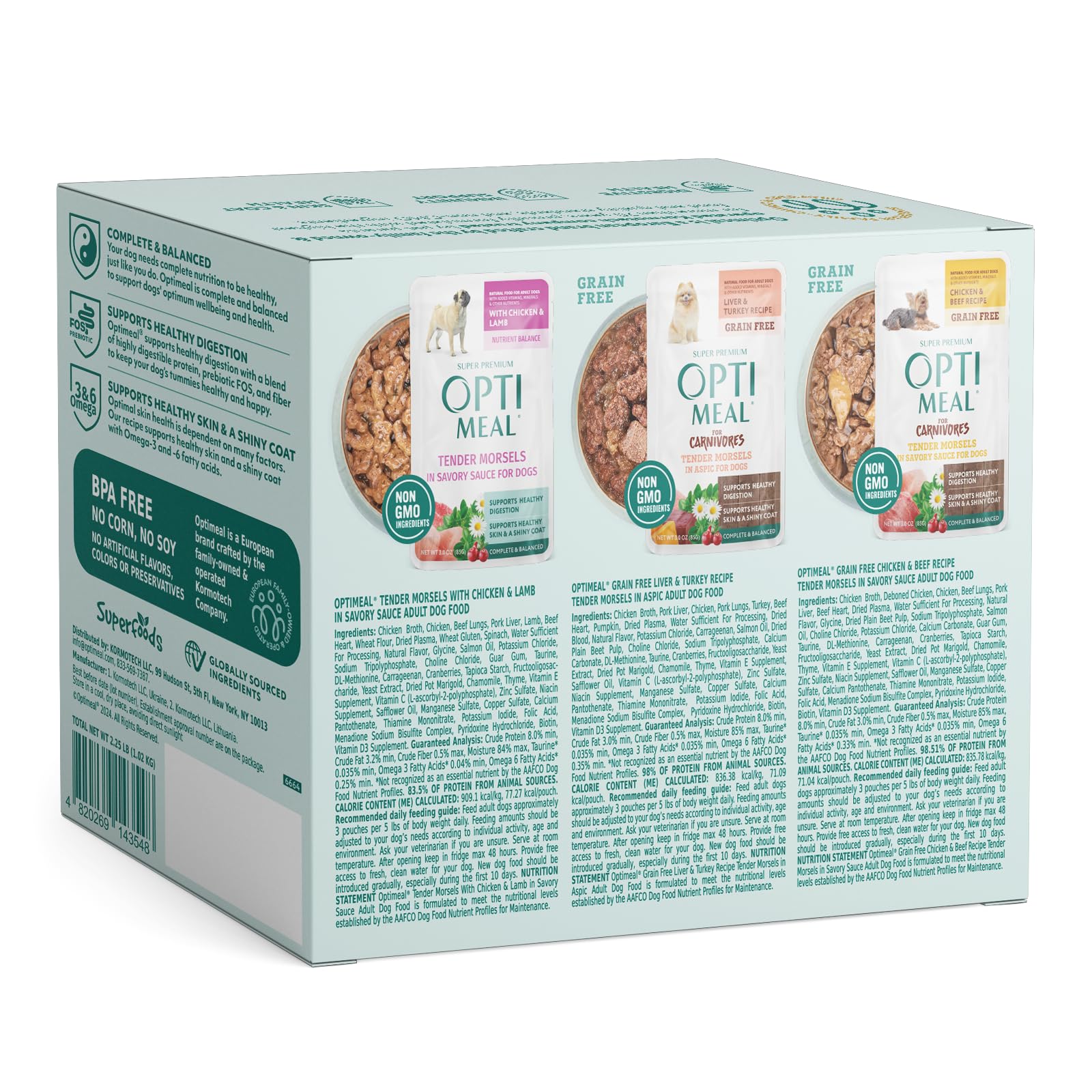 Optimeal disposición de sabores del pack variado que ofrece alternancia semanal