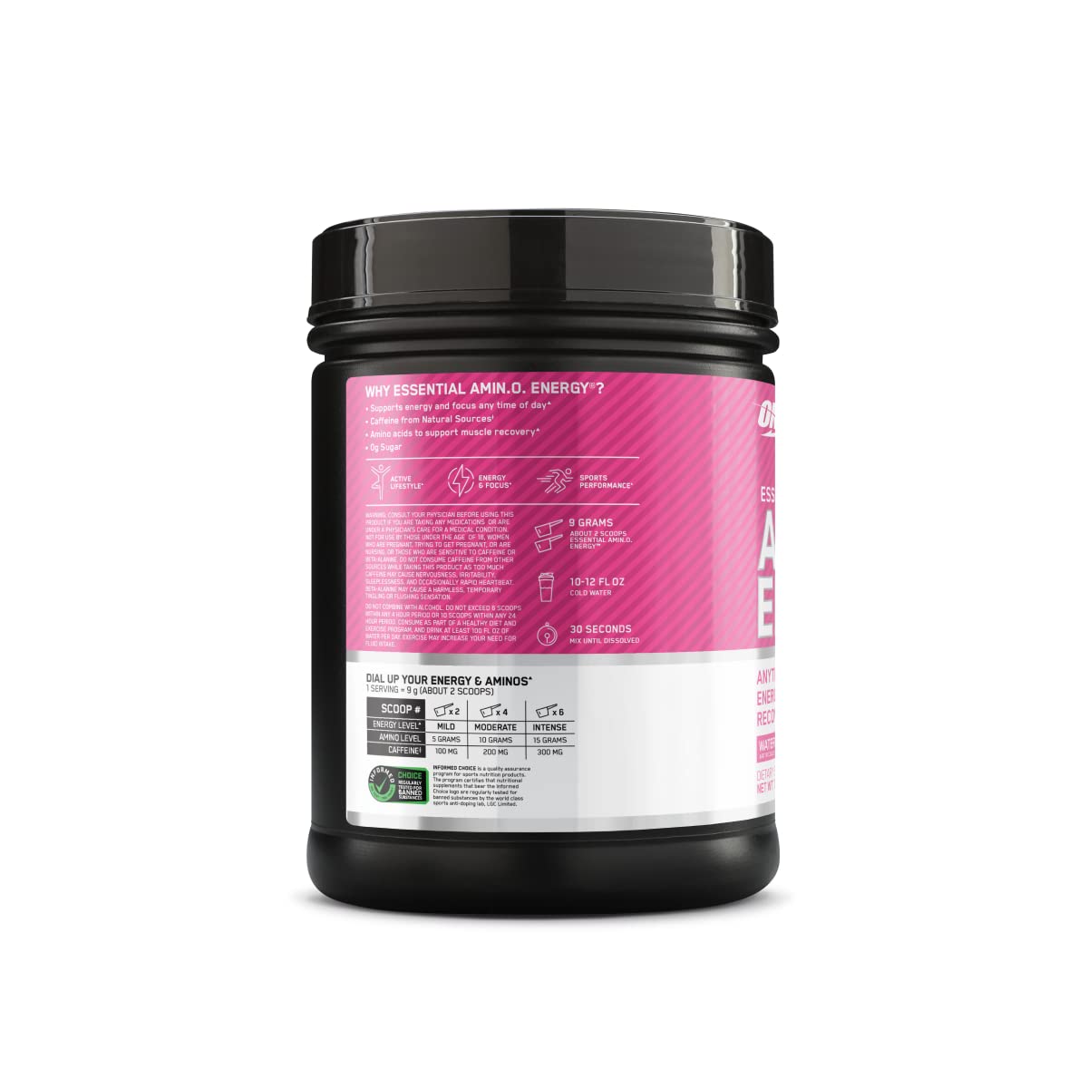 Optimum Nutrition persona activa consumiendo Amino Energy en estilo de vida