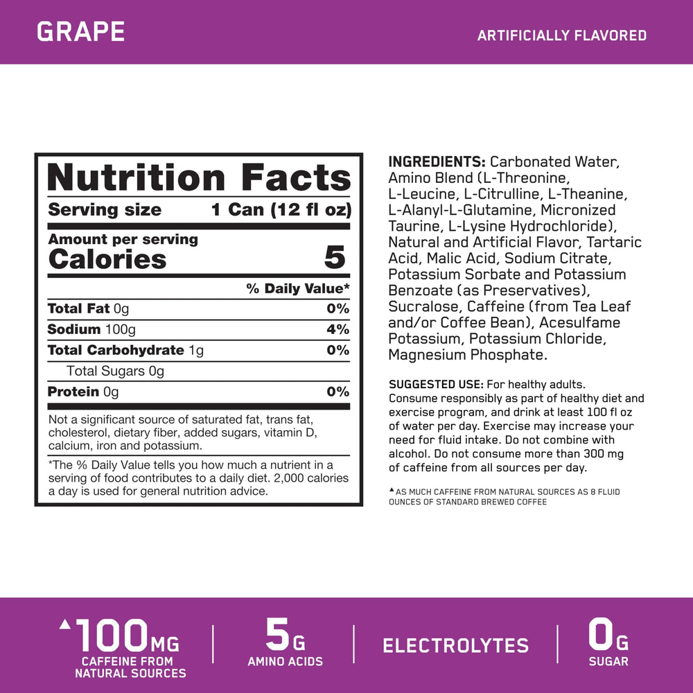 Optimum Nutrition lata abierta mostrando efervescencia y frescura