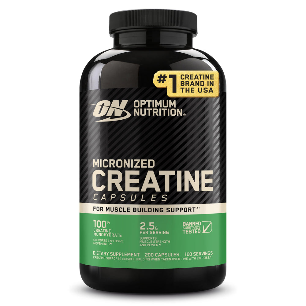 Optimum Nutrition envase frontal mostrando tamaño y porciones para conveniencia