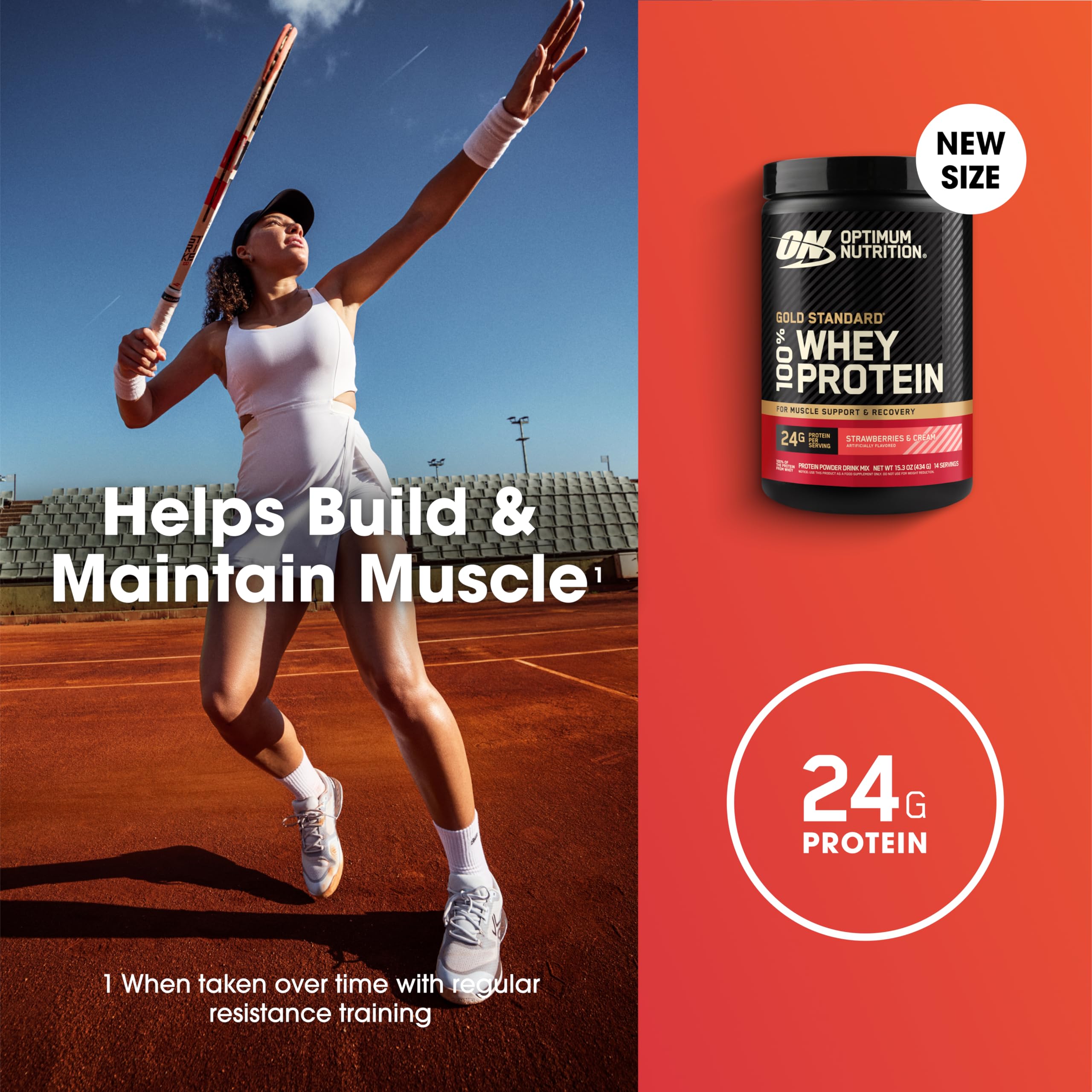 Optimum Nutrition cucharilla medidora sobre polvo para porciones precisas y convenientes