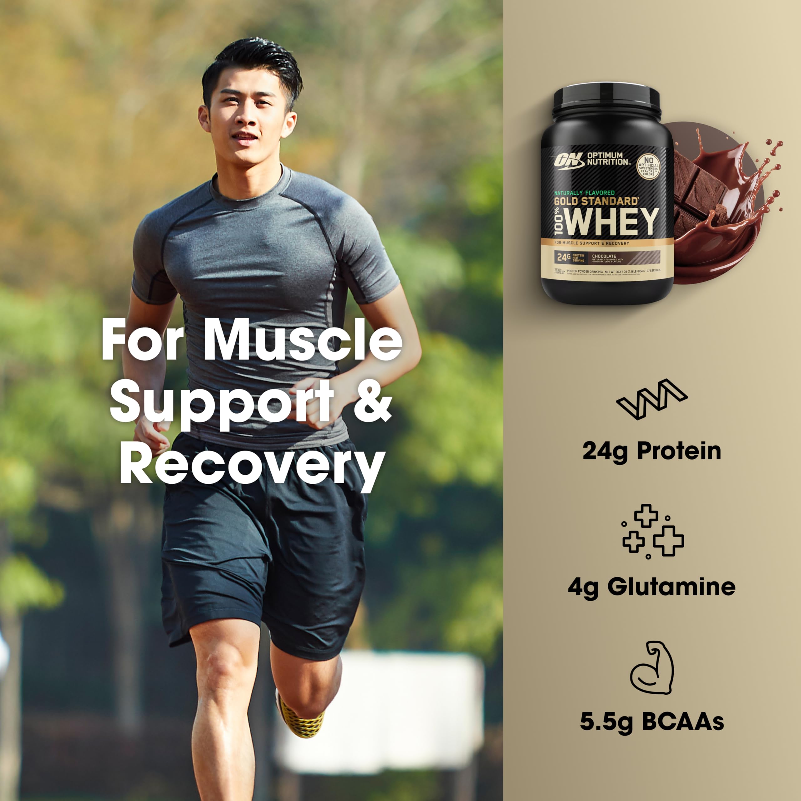 Optimum Nutrition etiqueta nutricional con información de proteínas y aminoácidos