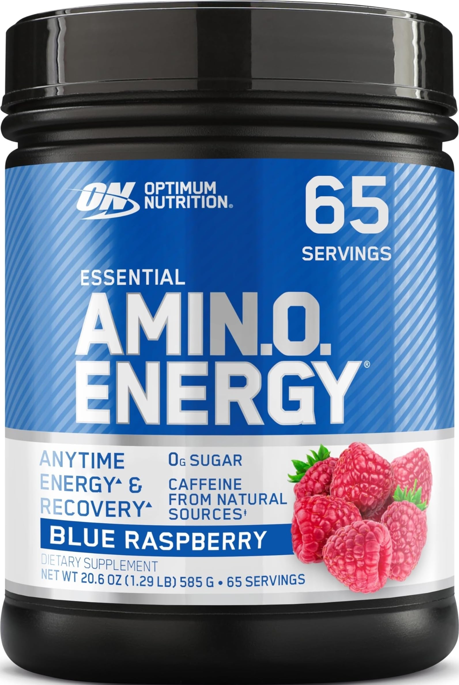Optimum Nutrition frente del envase mostrando la marca y sabor