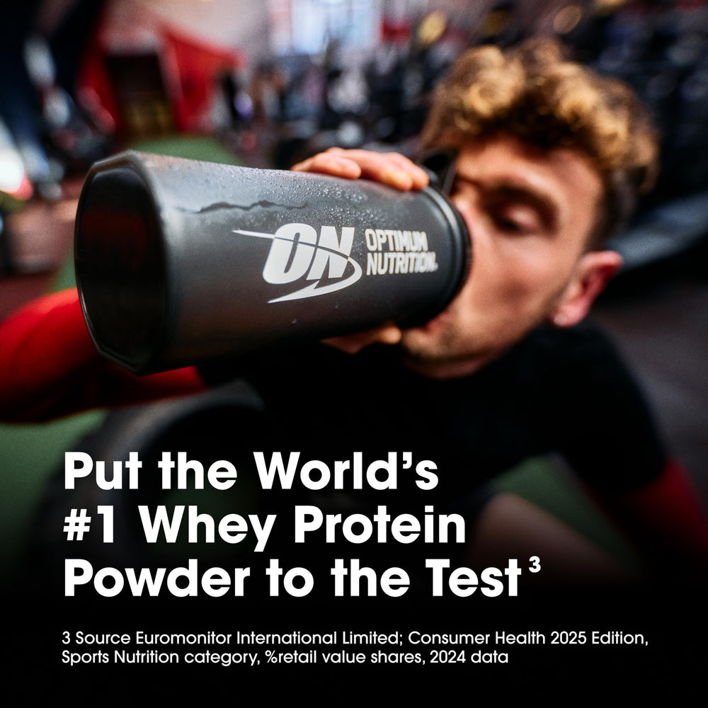 Optimum Nutrition comparativa de tamaño del tarro de 2 lb para evaluar porciones