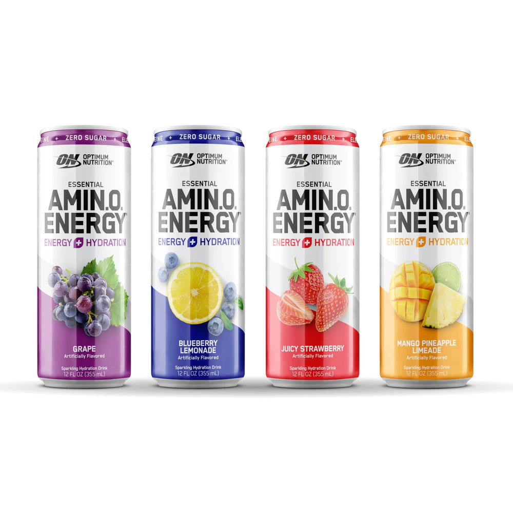 Optimum Nutrition cápsulas de aminoácidos y electrolitos en primer plano