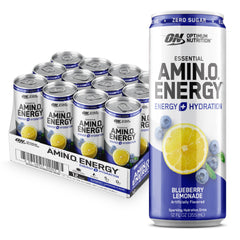 Optimum Nutrition lata frontal Blueberry Lemonade, refresco energético sin azúcar