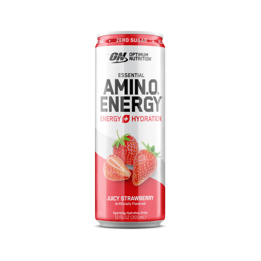 Optimum Nutrition lata en mano mostrando tamaño portátil y conveniencia